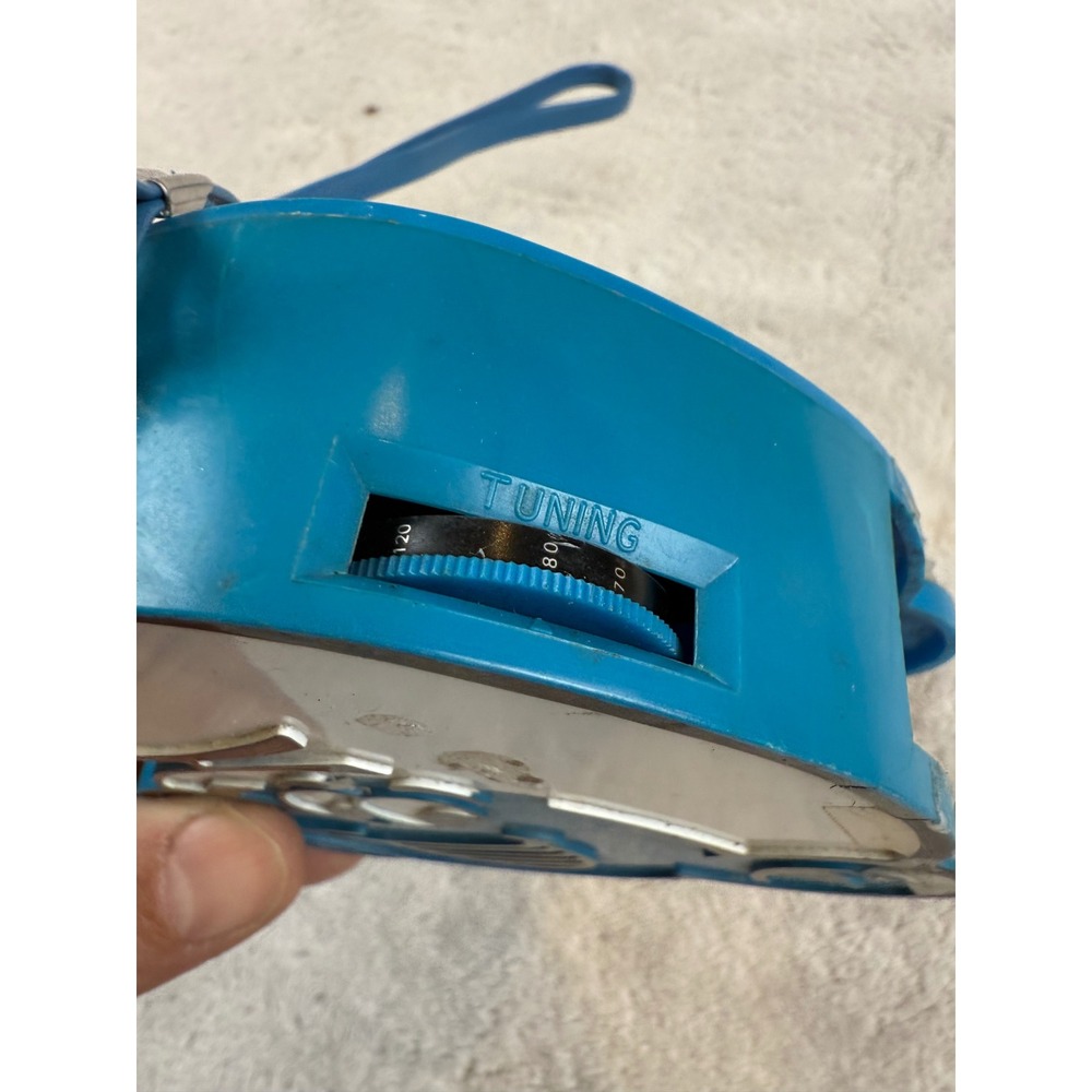 Vintage Smurfs AM Transistor Radio Portable Blue Peyo - Works - Missing Cover - Picture 4 of 5